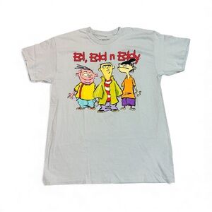 Ed Edd n Eddy Cartoon Network Tee Ripple Junction Large Front Back - Light Blue
